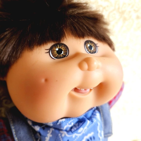 Signed Xavier Roberts Cabbage Patch Doll Missing Front Teeth Boy 18" Brown Hair - Picture 11 of 16